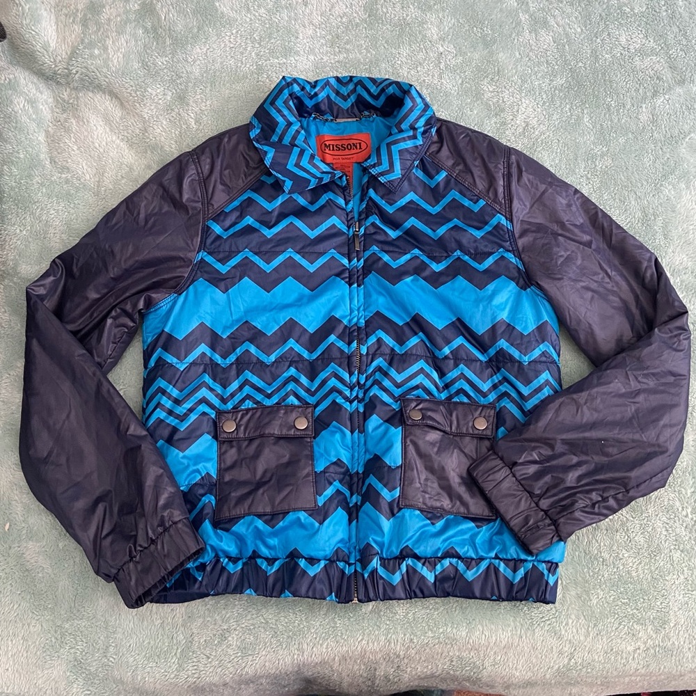 Missoni for target insulated jacket. Blue zig zags. Medium, fits like a small